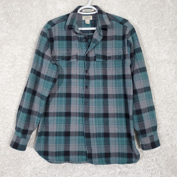 L.L. Bean Other - LL Bean Shirt Mens Medium Green Plaid Chamois Flannel Traditional Fit Outdoors